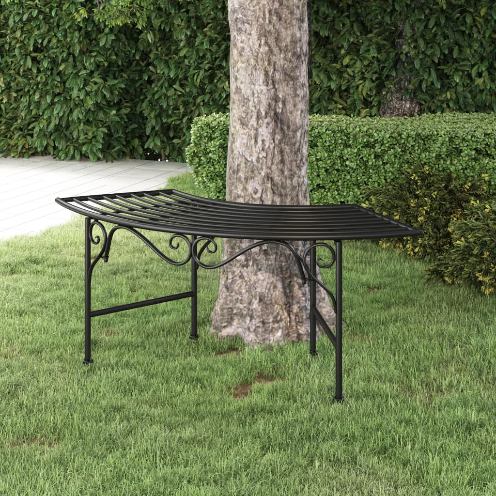 Schwarze Baumbank Stahl 113 cm