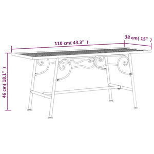 Baumbank, 110 cm, Stahl, Schwarz