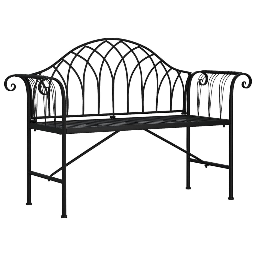 2-Sitzer Gartenbank Schwarz Stahl 128cm