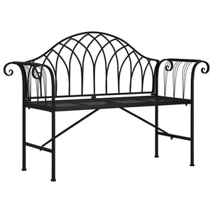 2-Sitzer Gartenbank Schwarz Stahl 128cm