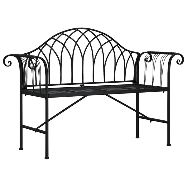 2-Sitzer Gartenbank Schwarz Stahl 128cm