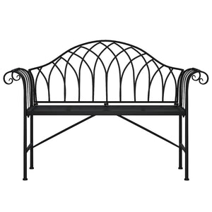 2-Sitzer Gartenbank Schwarz Stahl 128cm
