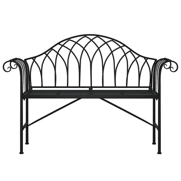 2-Sitzer Gartenbank Schwarz Stahl 128cm
