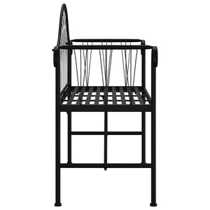 2-Sitzer Gartenbank Schwarz Stahl 128cm