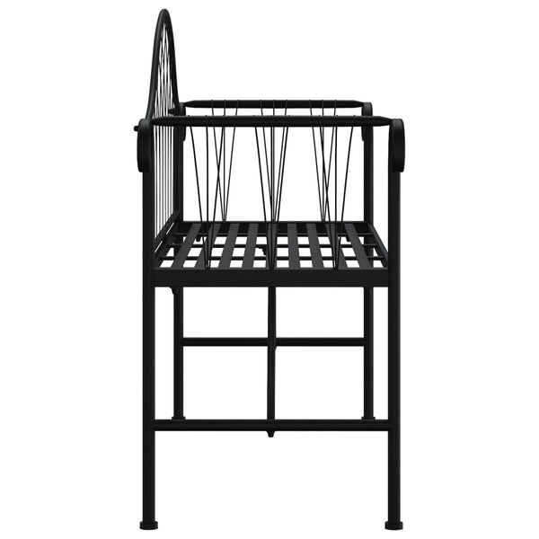 2-Sitzer Gartenbank Schwarz Stahl 128cm