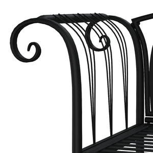 2-Sitzer Gartenbank Schwarz Stahl 128cm
