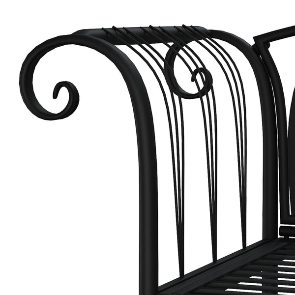 2-Sitzer Gartenbank Schwarz Stahl 128cm