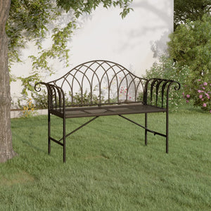 2-Sitzer Gartenbank Schwarz Stahl 128cm