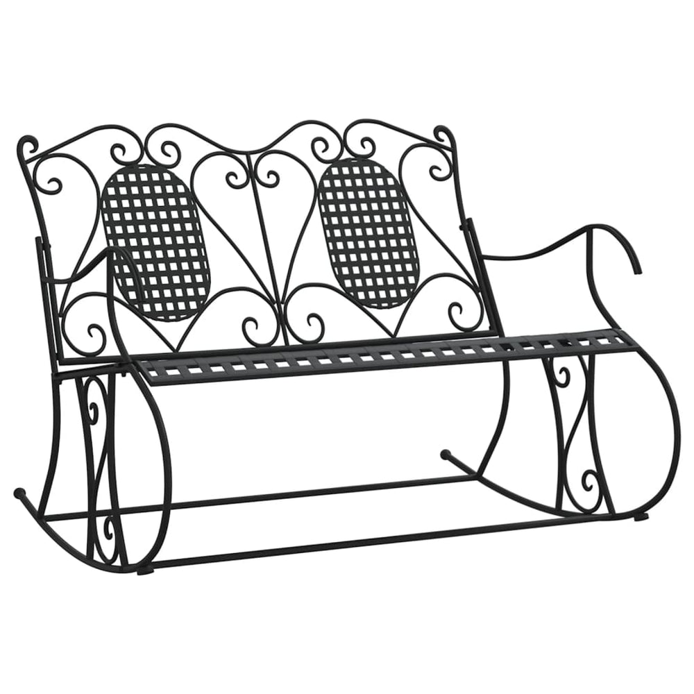 Schaukelbank 2-Sitzer Schwarz Stahl 113cm