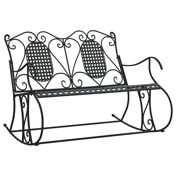 Schaukelbank 2-Sitzer Schwarz Stahl 113cm