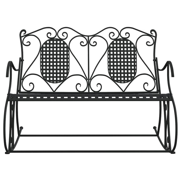 Schaukelbank 2-Sitzer Schwarz Stahl 113cm