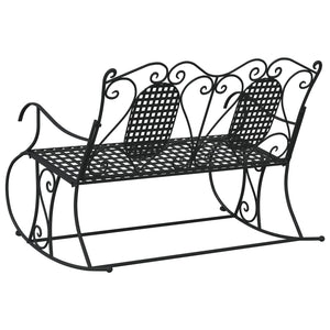 Schaukelbank 2-Sitzer Schwarz Stahl 113cm