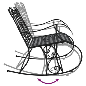 Schaukelbank 2-Sitzer Schwarz Stahl 113cm
