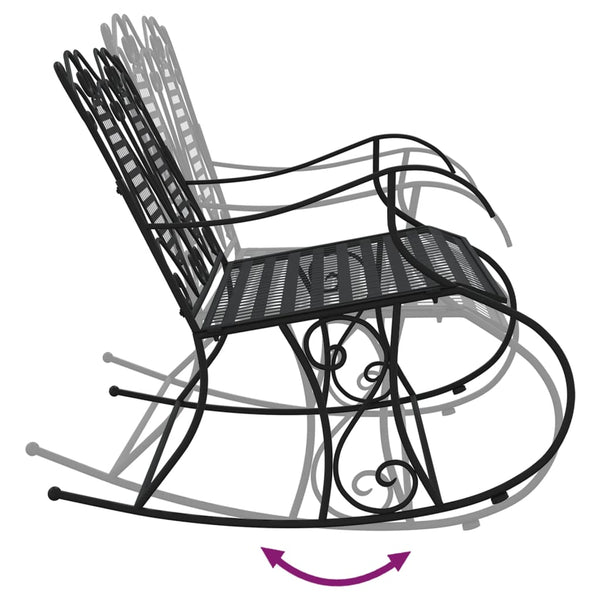 Schaukelbank 2-Sitzer Schwarz Stahl 113cm