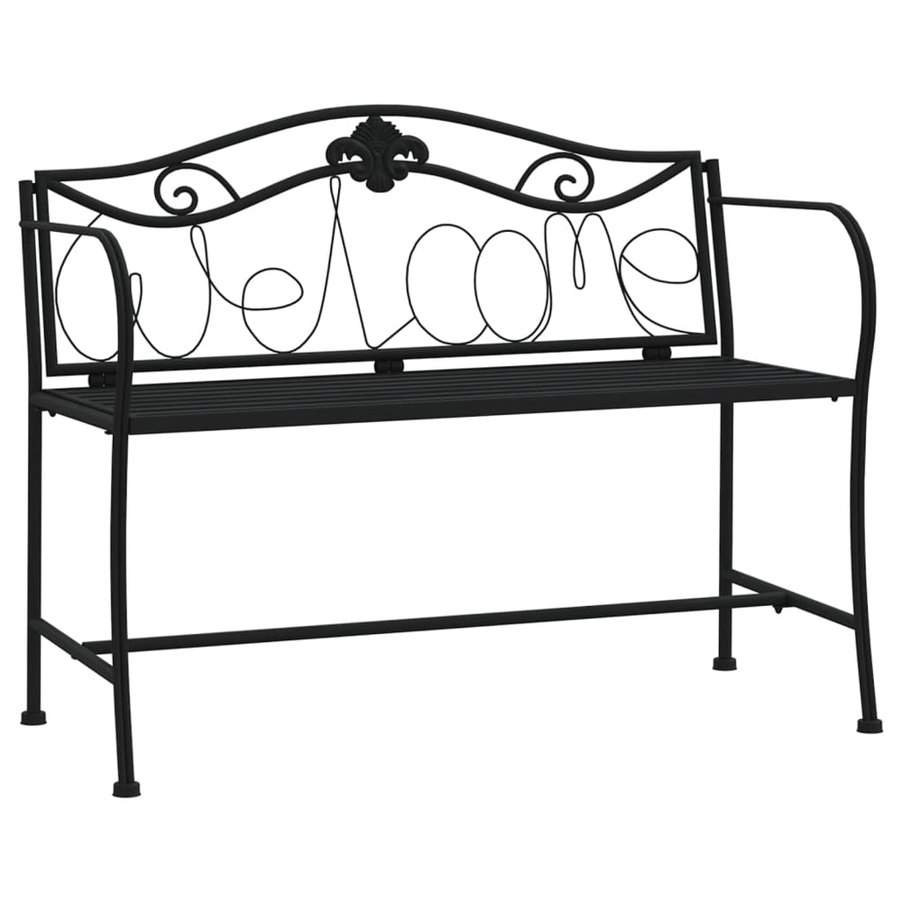 2-Sitzer Gartenbank Schwarz Stahl 104 cm