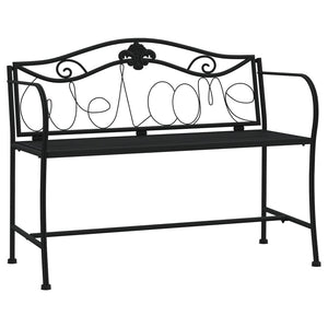 2-Sitzer Gartenbank Schwarz Stahl 104 cm