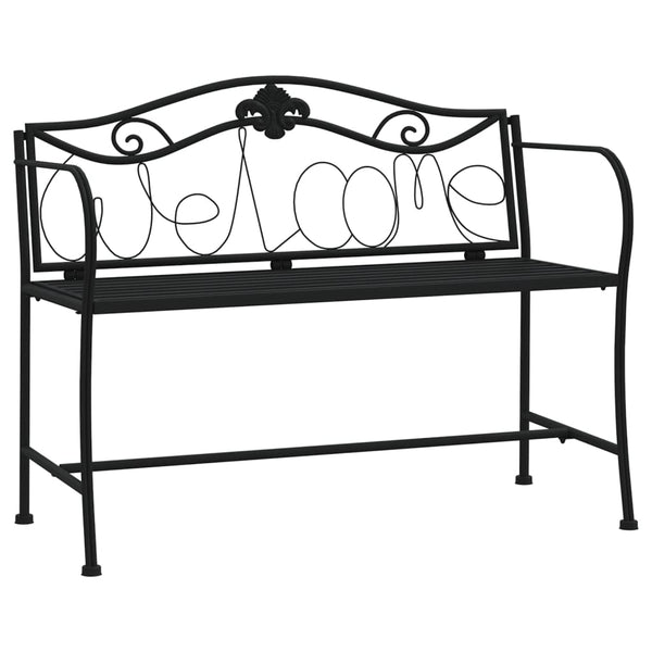 2-Sitzer Gartenbank Schwarz Stahl 104 cm