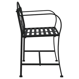 2-Sitzer Gartenbank Schwarz Stahl 104 cm