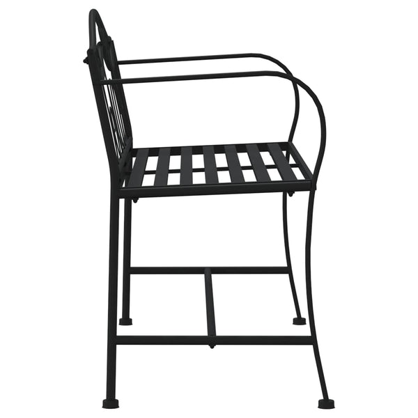2-Sitzer Gartenbank Schwarz Stahl 104 cm