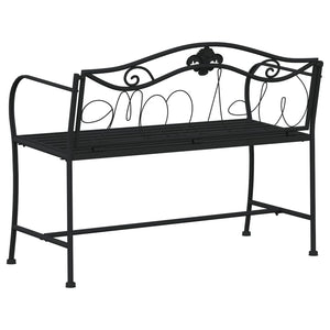 2-Sitzer Gartenbank Schwarz Stahl 104 cm