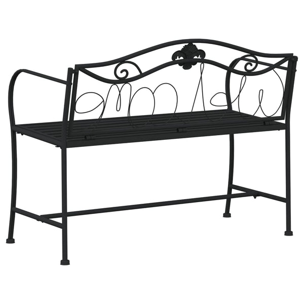 2-Sitzer Gartenbank Schwarz Stahl 104 cm