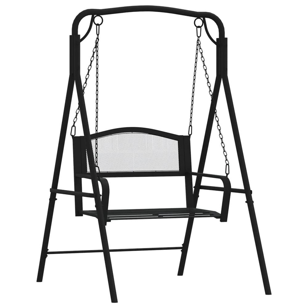 Schwarze Hollywoodschaukel, 124 cm, Stahl