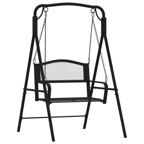 Schwarze Hollywoodschaukel, 124 cm, Stahl