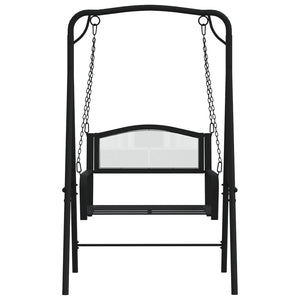 Schwarze Hollywoodschaukel, 124 cm, Stahl