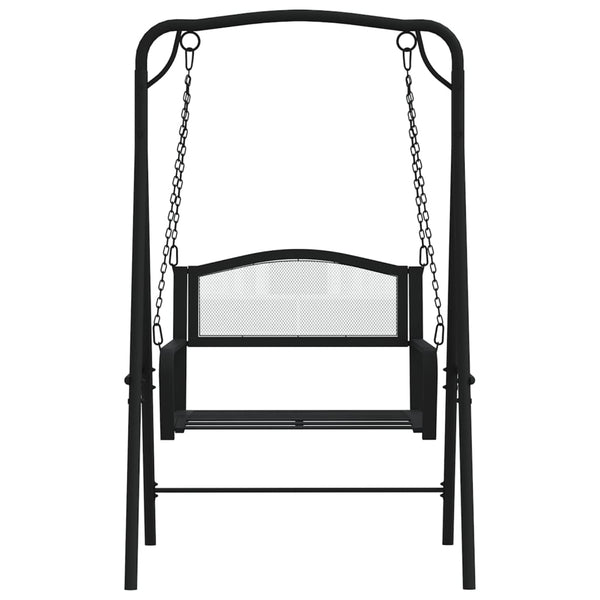 Schwarze Hollywoodschaukel, 124 cm, Stahl