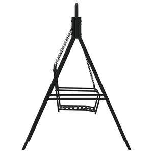 Schwarze Hollywoodschaukel, 124 cm, Stahl