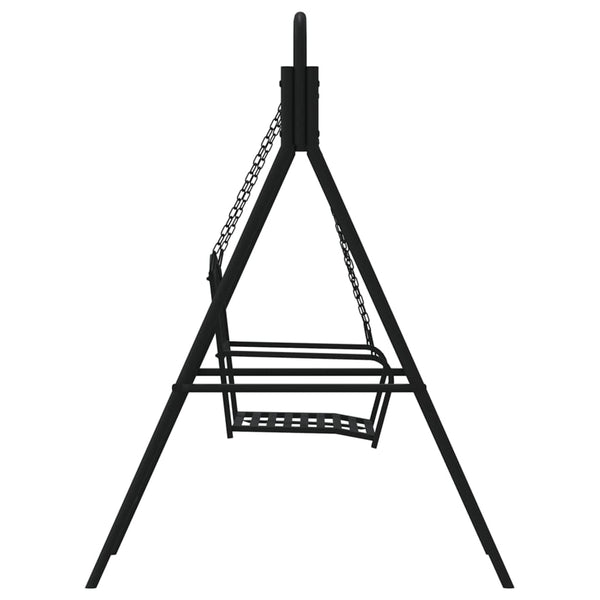 Schwarze Hollywoodschaukel, 124 cm, Stahl