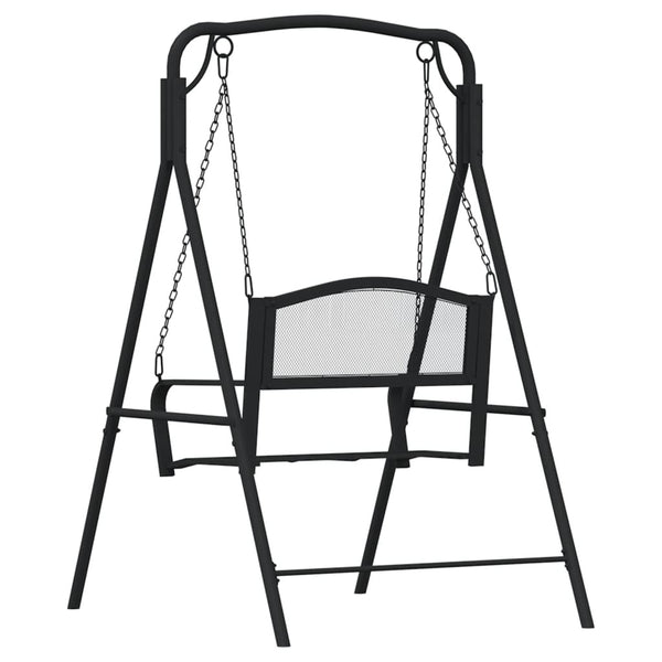 Schwarze Hollywoodschaukel, 124 cm, Stahl