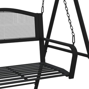 Schwarze Hollywoodschaukel, 124 cm, Stahl