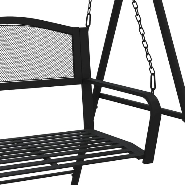Schwarze Hollywoodschaukel, 124 cm, Stahl