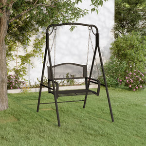 Schwarze Hollywoodschaukel, 124 cm, Stahl