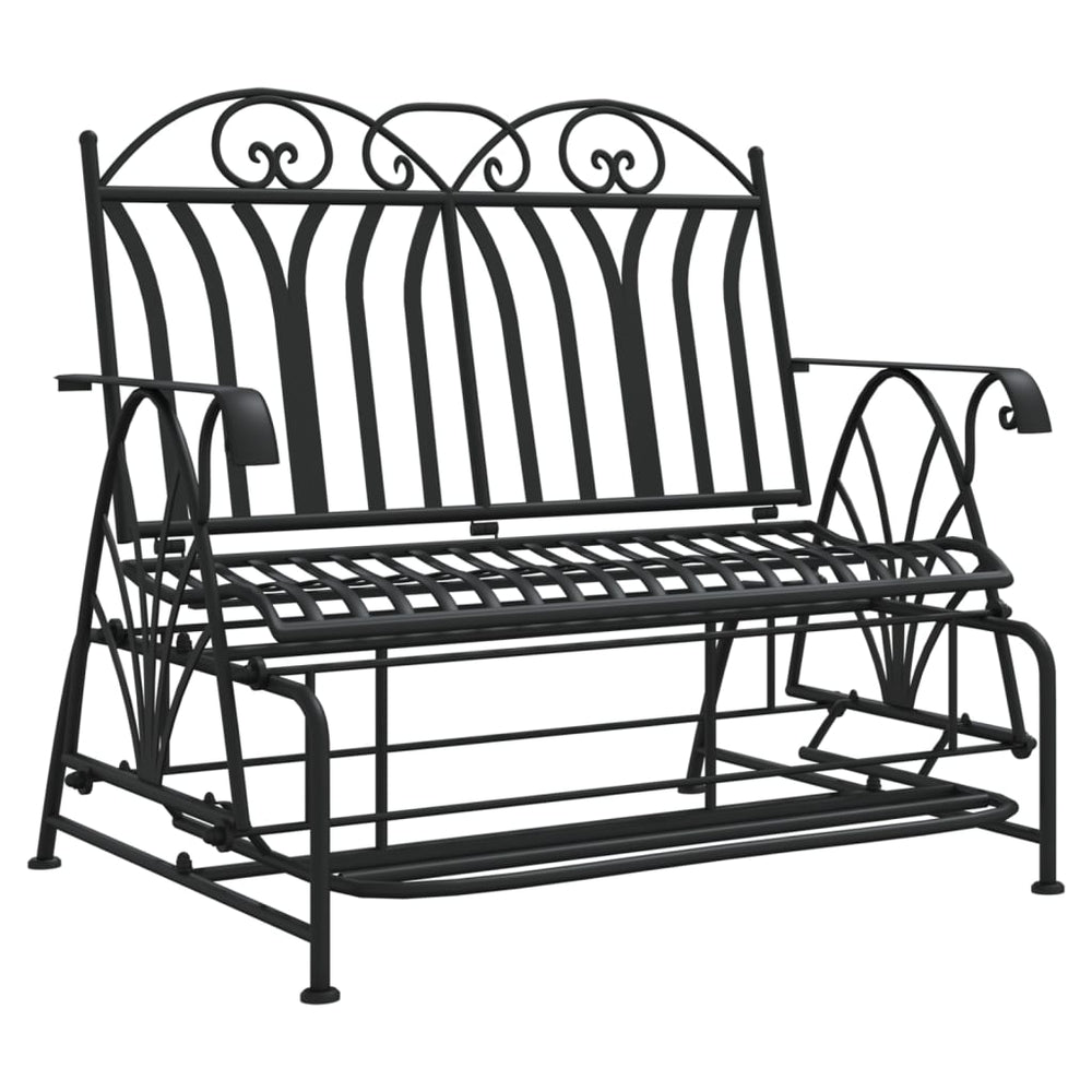 Schaukelbank 2-Sitzer Schwarz Stahl 114cm