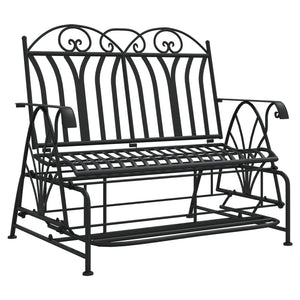 Schaukelbank 2-Sitzer Schwarz Stahl 114cm