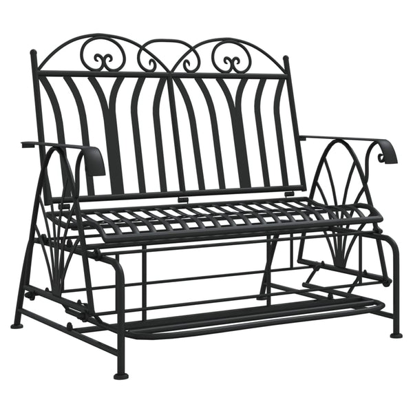 Schaukelbank 2-Sitzer Schwarz Stahl 114cm