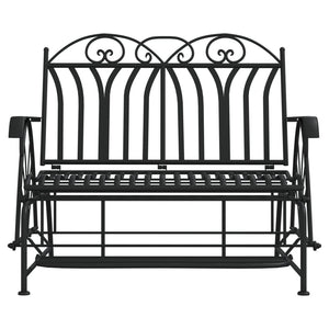 Schaukelbank 2-Sitzer Schwarz Stahl 114cm