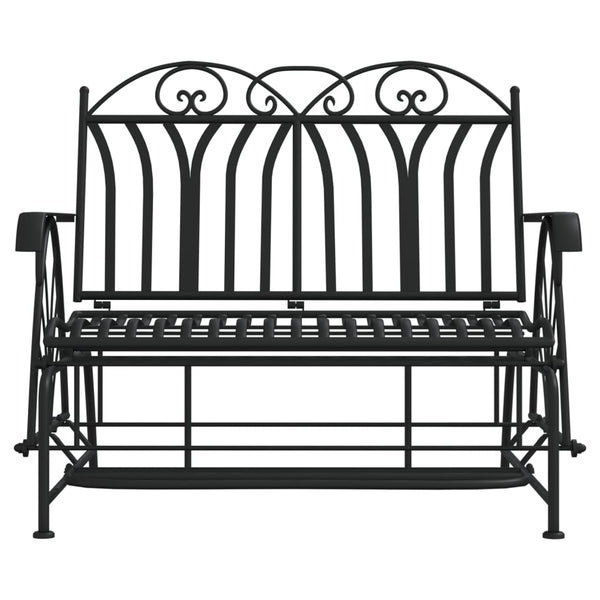 Schaukelbank 2-Sitzer Schwarz Stahl 114cm