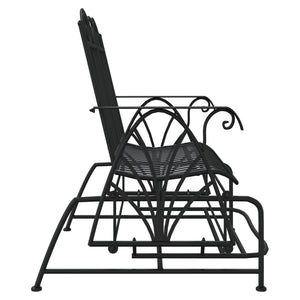Schaukelbank 2-Sitzer Schwarz Stahl 114cm