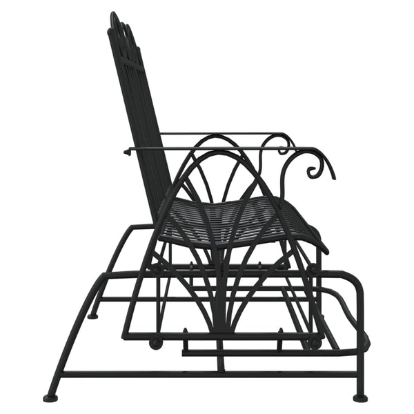 Schaukelbank 2-Sitzer Schwarz Stahl 114cm