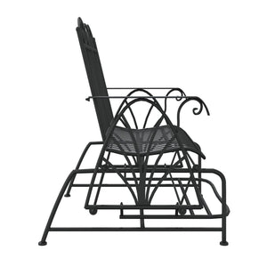 Schaukelbank 2-Sitzer Schwarz Stahl 114cm