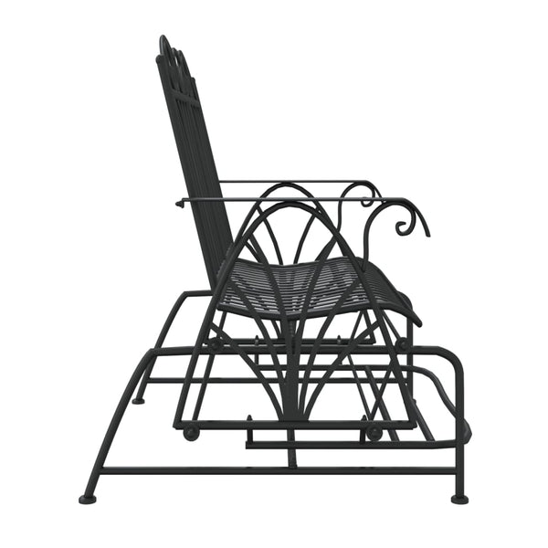 Schaukelbank 2-Sitzer Schwarz Stahl 114cm