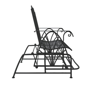 Schaukelbank 2-Sitzer Schwarz Stahl 114cm