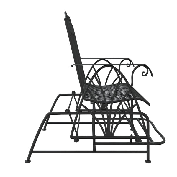 Schaukelbank 2-Sitzer Schwarz Stahl 114cm