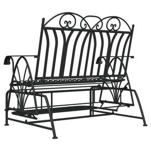Schaukelbank 2-Sitzer Schwarz Stahl 114cm