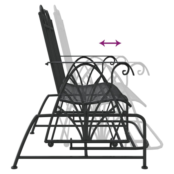 Schaukelbank 2-Sitzer Schwarz Stahl 114cm