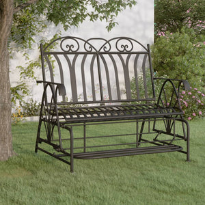 Schaukelbank 2-Sitzer Schwarz Stahl 114cm