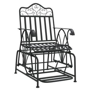vidaXL Fauteuil à bascule 61 cm noir acier